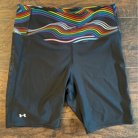 Under Armour Women’s HeatGear Armour Pride Bike Shorts 8 in - Picture 1 of 5